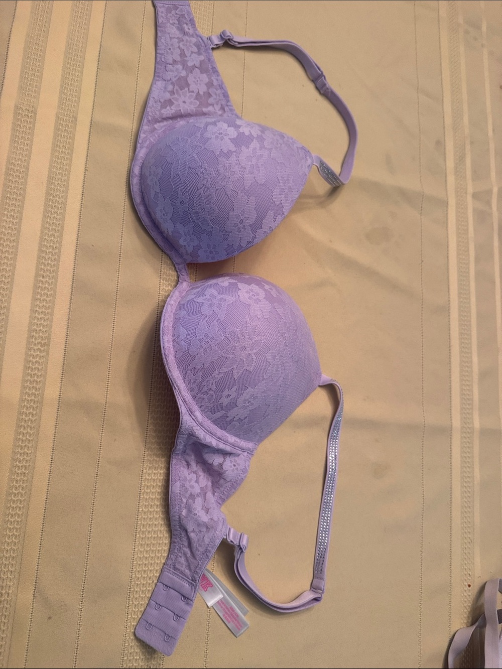 PINK Victoria's Secret Lavender Lace Push-Up Bra